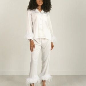 White Feather PJs - Bon Viviann Cloud